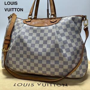 【美品】LOUIS VUITTON　ルイヴィトン ダミエアズール レザー　シラクーサGM 2wayショルダーバッグ　ハンドバッグ　トート　N41111