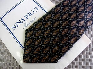 ♪31377C♪良品【植物 装飾 柄】ニナリッチ【NINA RICCI】ネクタイ