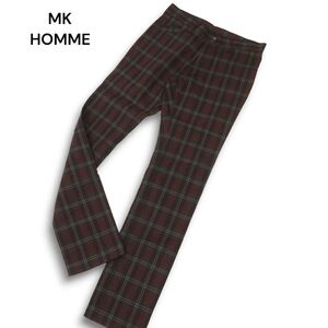 MK HOMME ミッシェルクラン オム 通年 ストレッチ★ チェック スリム パンツ Sz.46　メンズ　C4B03709_8#R