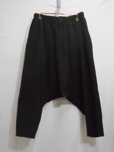 71 送60サイ 0513$D16 YOHJI YAMAMOTO ヨウジヤマモト W/GABARDINE SARROUEL PANTS サルエルパンツ HG-P019-100 日本製 サイズ2 中古品