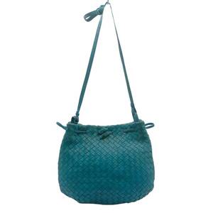 ◆【売り切り】BOTTEGA VENETA ボッテガヴェネタ レザーショルダーバッグ ターコイズブルー 本革 レディース ハンドバッグ 可愛い