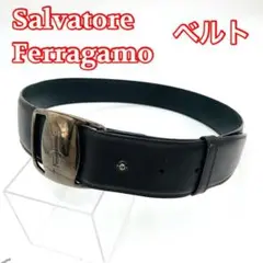 Ferragamo フェラガモ　ベルト　ブラック　ロゴ　レザー　1031