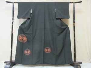 1円 良品 正絹 着物 訪問着 縮緬 式典 和装 和服 樹下双獣文 樹下双鳥文 高級 袷 身丈151cm 裄64cm【夢職】★★★