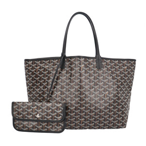 ゴヤール サンルイPM トートバッグ PVCコーティングキャンバス ブラック ユニセックス GOYARD 中古 美品