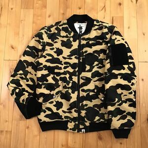 ★2XL★ 1st camo yellow MA-1 bomber jacket a bathing ape BAPE エイプ ベイプ アベイシングエイプ ジャケット 迷彩 XXL yi3