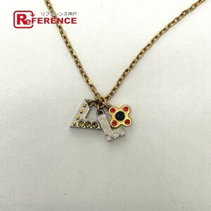 LOUIS VUITTON ルイヴィトン M67068 パンダンティフ ラブレターズ チェーン アクセサリー ラインストーン ネックレス ゴールド【中古】