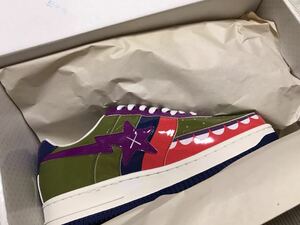 【新品 未使用】希少 A BATHING APE ア ベイシング エイプ × KAWS カウズ BAPESTA エナメル スニーカー Size9【27cm】CRAZY2 奇跡