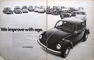 稀少！1971年フォルクスワーゲン広告/VW Beetle/ビートル/ドイツ車/旧車/Z