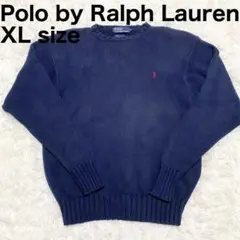 Polo by Ralph Lauren ポニー刺繍 ニット ネイビー XL