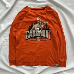 カーハート carhartt 長袖 ロンT アニマル グラフィック 古着 Mサイズ 送料込 秋冬 メンズ