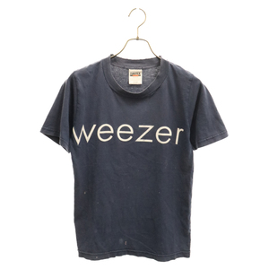 VINTAGE ヴィンテージ 90S VINTEGE WEEZER ウィーザー バンド 両面ロゴプリント半袖Tシャツ カットソー ヴィンテージ ネイビー