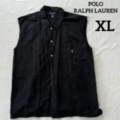 RALPH LAUREN リネン コットン ノースリーブシャツ ベスト XL