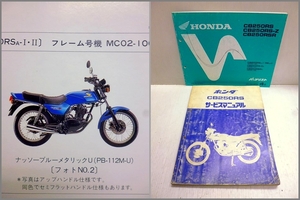 【2冊】 CB250RS MC02 サービスマニュアル パーツリスト 正規品 絶版 旧車