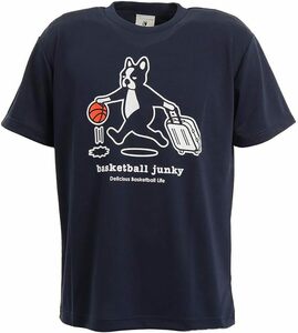 ★バスケットボール ジャンキー Tシャツ ネイビー XXL 半袖 トラベリング ストレッチ 3L