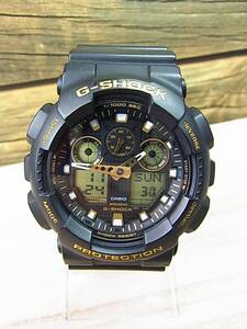 500円スタート◆正規美品　カシオ　G-SHOCK　　GA-100GBX　腕時計 稼働品　ブラック　メンズ　（Y11）