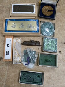 n【書道具 まとめ売り 】文鎮まとめ売り 中国美術 彫刻 骨董品 中国美術 当時物 古美術 書 古硯 希少 レア