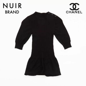 シャネル CHANEL カットソー ココボタン ニット カシミヤ ブラック