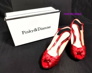 ★未使用 PINKY&DIANNE ピンキー アンド ダイアン レディース ハイヒール パンプス 35 ブランド シューズ 箱付 赤 レッド ギャル キャバ嬢