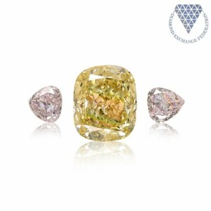 合計 0.84 ct 天然 カラー ダイヤモンド 3 ピース GIA 1 点 付 マルチスタイル / カラー FANCY DIAMOND 【DEF GIA MULTI】