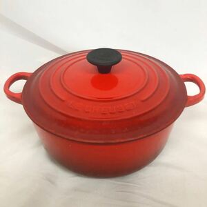 LE CREUSET ル・クルーゼ ルクルーゼ ココット ココットロンド 両手鍋 チェリーレッド　20cm