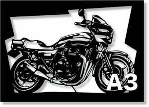 カワサキ(KAWASAKI) Z1000Rの切り絵　【A3サイズ】[B3-032]