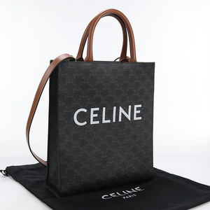 中古良品セリーヌCELINE トリオンフキャンバス バーティカル カバ PVC ブラウン系 ランク：A us-2 2WAY ショルダー レディース