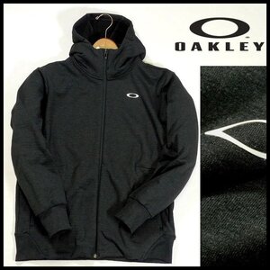 新品 1円~ オークリー フーディージップジャケット パーカーM 黒 ENHANCE GRID FLEECE JK 保温 吸汗速乾 ストレッチ OAKLEY メンズ【3847】