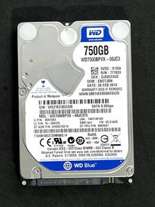 ★ 750GB ★　WD Blue　/　WD7500BPVX 　Western Digital Scorpio Blue　良品　 2.5インチ 内蔵HDD SATA [管理■Z420]