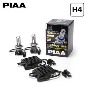 PIAA LEH120 ヘッドライト プレミアムLED H4 6000K 純白色 2800/2000lm フィットハイブリッド GP系 H22.10～H25.8 ハロゲン車 純正H4/H11