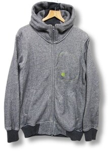 STUSSY ステューシー ジップアップ パーカー ニットパーカー グレー アウターグレーメンズ Mサイズ ■管理番号L28516As25-250130-1.5K