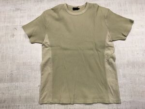 コムサデモード COMME CA DU MODE レトロ モード サイバー テック ワッフル切替 半袖Tシャツ メンズ ナイロン100% 日本製 3 ベージュ