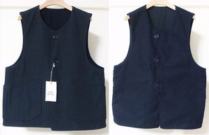 21AW Engineered Garments エンジニアードガーメンツ Over Vest Heavyweight Cotton Ripstop オーバー ベスト M 紺 リバーシブル