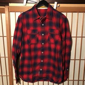 バックボーン　backbone 14ss チェックシャツ サイズM 赤　レッド