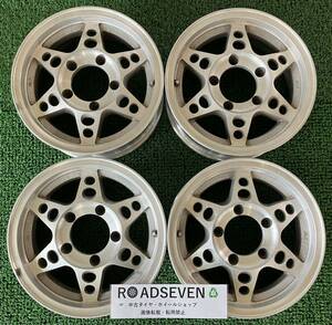 ★品名不明 BS製? 15インチ139.7/5H ★15×5.5J +25 PCD139.7 5穴 ハブ径:約108mm 4本Set 社外 日本製 中古アルミ ★腐食有 ★送料無料