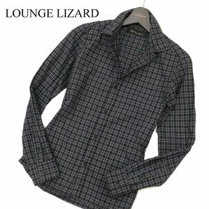 LOUNGE LIZARD ラウンジリザード 通年 長袖 スリム チェック★ シャツ Sz.1　メンズ 日本製　C3T11489_C#C