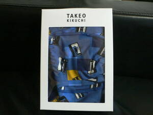 TAKEO KIKUCHI＜フロントオープン/ボクサーストレッチ＞★サイズM★ウェスト76-84cm★ブルー系カセットテープ柄★定価3960円★