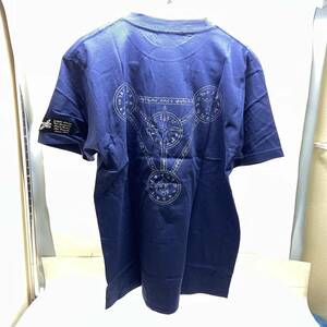 Σ送料185円 未使用 魔法少女リリカルなのは Tシャツ 半袖 Lサイズ ネイビー シルバー ラメ アニメ バックプリント コレクションΣG53711