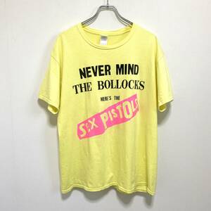 GILDAN Sex Pistols Never Mind セックスピストルズ Tシャツ XL イエロー メンズ パンク ロックT ジェイミーリード USA古着 送料185円