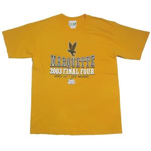 PRAIRIE GRAPHICS プリントTシャツ ティーシャツ 黄色系 メンズ Lサイズ バスケットボール MARQUETTE アメリカ輸入古着 ユーズド #n-119