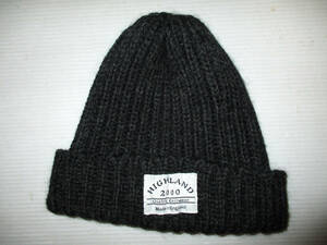 英国製★HIGHLAND 2000 ハイランド 　シップス別注　イギリス製　 ウール ニット帽 　帽子　　チャコール　　　（３Fハ大