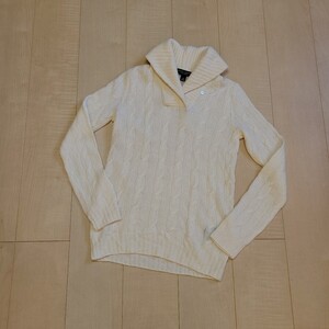 ★RALPH LAUREN BLACK LABEL カシミヤショールカラーケーブルニット