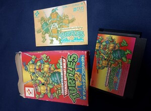 TEENAGE MUTANT NINJA TURTLES 2 ミュータント タートルズ 2 マンハッタン・プロジェクト ファミコン 箱説有 タートルズ2 コナミ TMNT FC