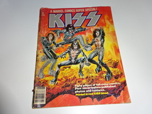 送料185円・K0■ KISS 当時物 コミック雑誌 MARVEL 1977年出版 メンバーの血液入りインクで印刷