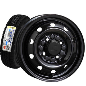 2024年製 ダンロップ SV01 145/80R12 80/78N LT +トピー M74 ブラック スチールホイール ■スタッドレスタイヤ＆ホイール4本セット