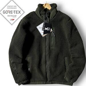 新品 MILLET ミレー GORE-TEX INFINIUM 防風 防寒 保温 耐久 ハイネック ボアフリース ジャケット ブルゾン XL 暖冬対応 肉厚 厚手 ◆B5148