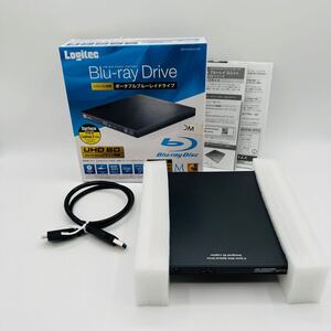 【美品】Logitec Blu-ray Drive LBD−PVA6U3VBK ポータブルブルーレイドライブ UHDBD