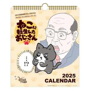 2025Calendar ねこに転生したおじさん 30角 壁掛けカレンダー2025年 スケジュール イラスト 書き込み