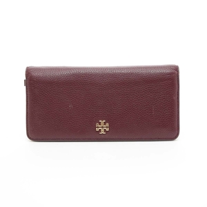 □511911 TORY BURCH トリーバーチ ○二つ折り長財布 レザーロングウォレット レディース ボルドー レッド