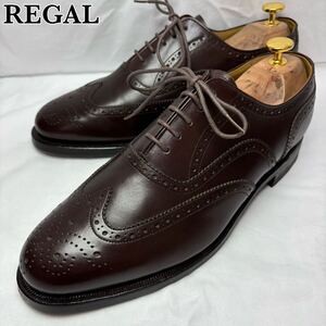 【美品】REGAL JH23 内羽根 ウイングチップ フルブローグ 幅広 3E