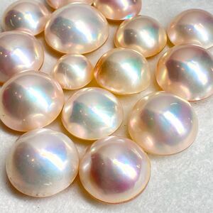 1円〜!!テリ抜群!!☆マベパールおまとめ151.5ct☆j 約30.3g ルース 裸石 宝石 pearl パール 半円真珠 ジュエリー jewelry w4た31